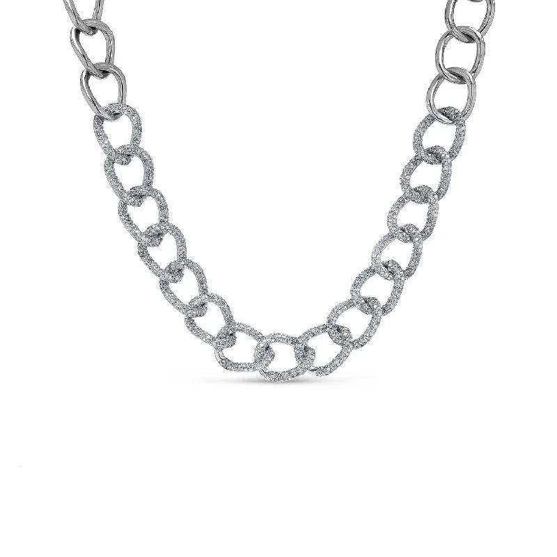 Women's necklaces artisan-charm-Pave Diamond London Link Necklace - 17"  N0002912