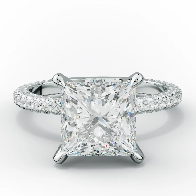 Women's engagement rings modern-bezel-Sofia Princess Cut Diamond Engagement Ring