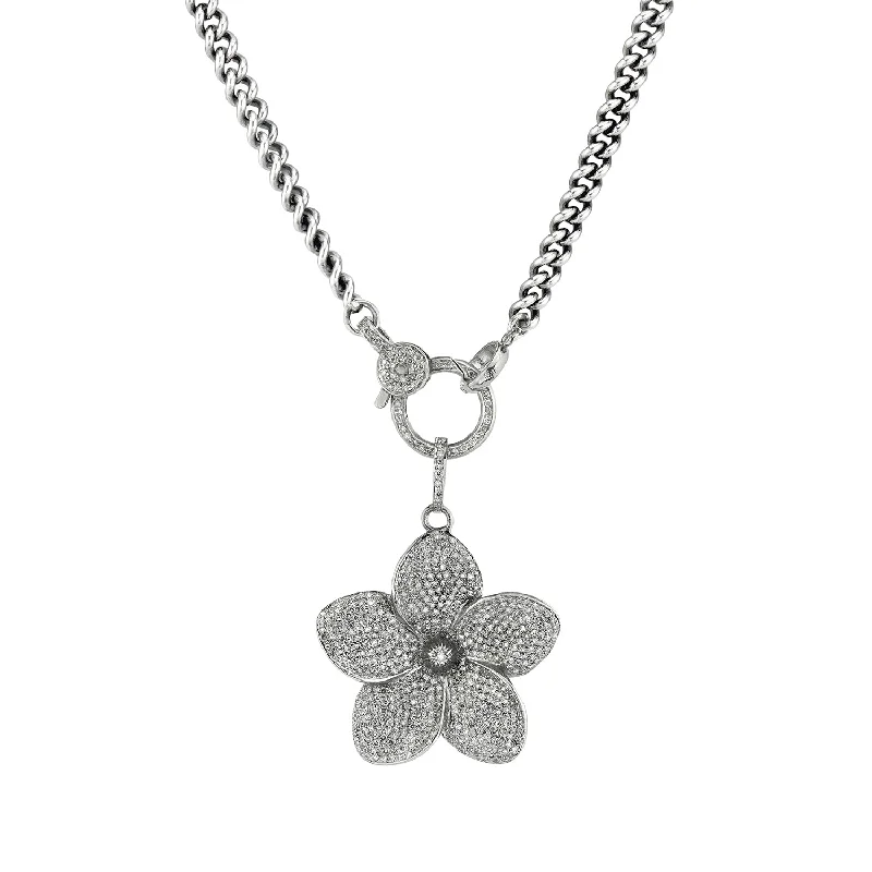 Women's necklaces airy-charm-Plumeria Pendant Necklace  N0000743