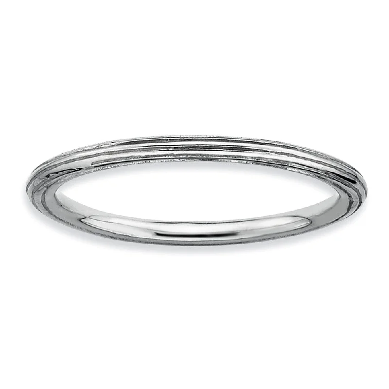 Women's rings futuristic-gem-1.5mm Stackable Sterling Silver Simply Elegant Band