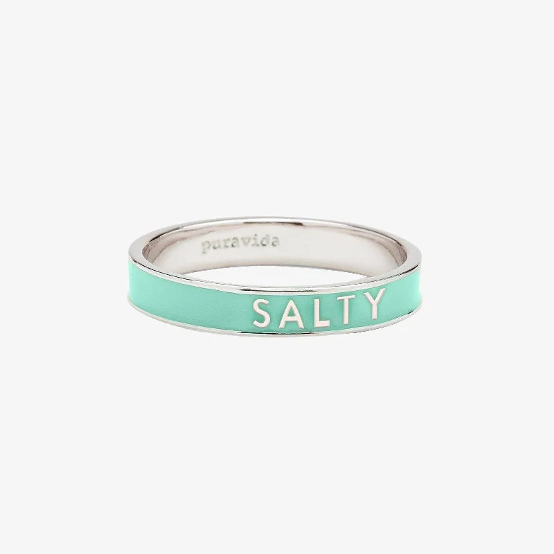 Women's rings faint-luster-Salty Enamel Word Ring