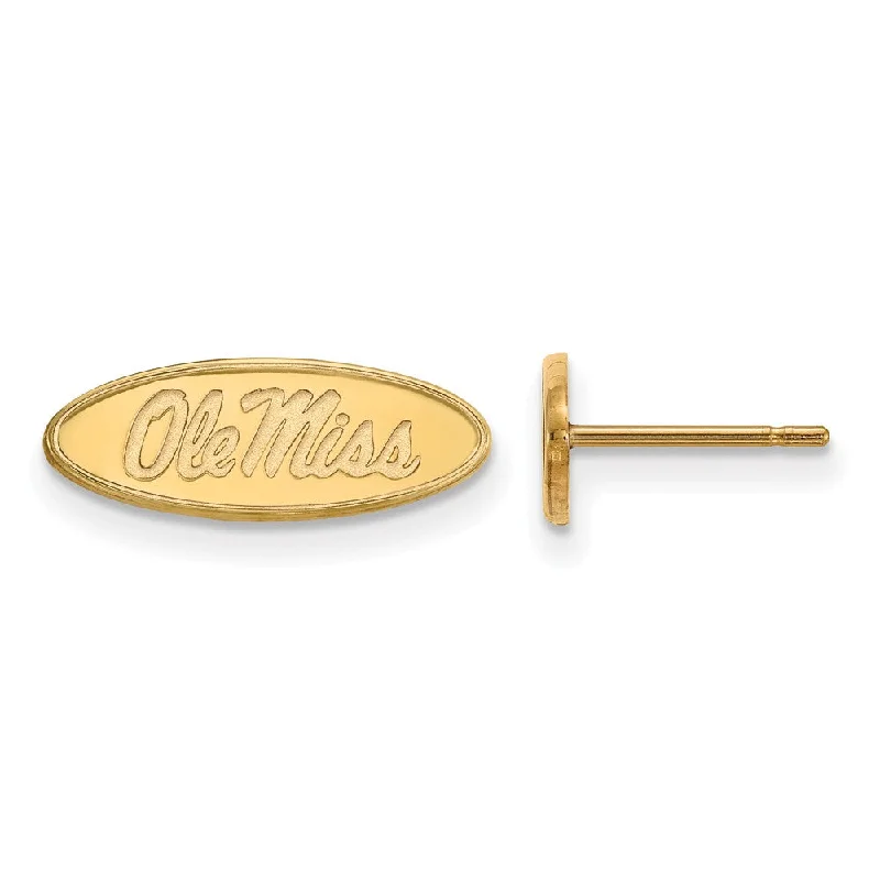 Women's earrings fine-crystal-14k Yellow Gold University of Mississippi XS (Tiny) Logo Post Earrings