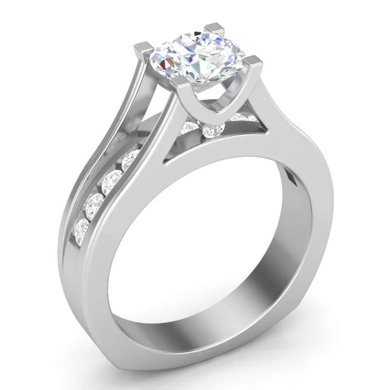 Women's engagement rings faint-halo-Diamond Engagement Ring Luminar L6852 1.50 ctw