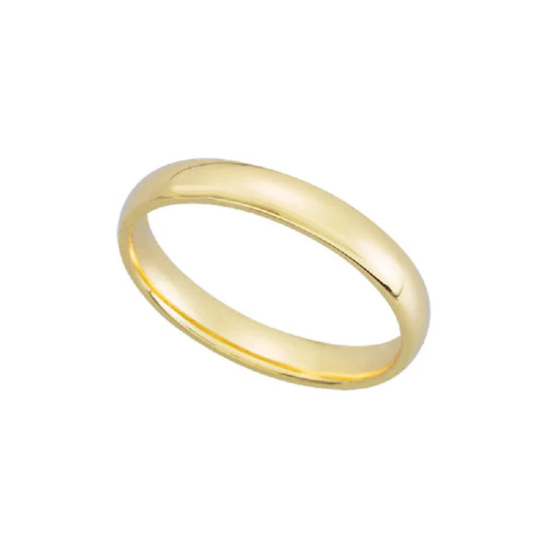 Women's rings casual-stone-3mm Light Domed Comfort Fit Wedding Band in 10k Yellow Gold