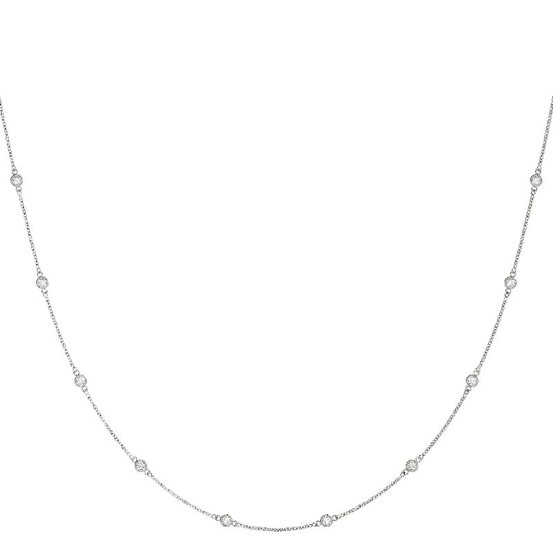 Women's necklaces romantic-hue-14K Gold Diamonds on a Chain Diamond Necklace