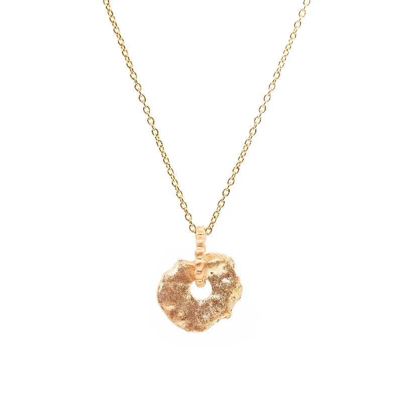 Women's necklaces soft-radiance-Points and Circles Necklace, Solid Gold