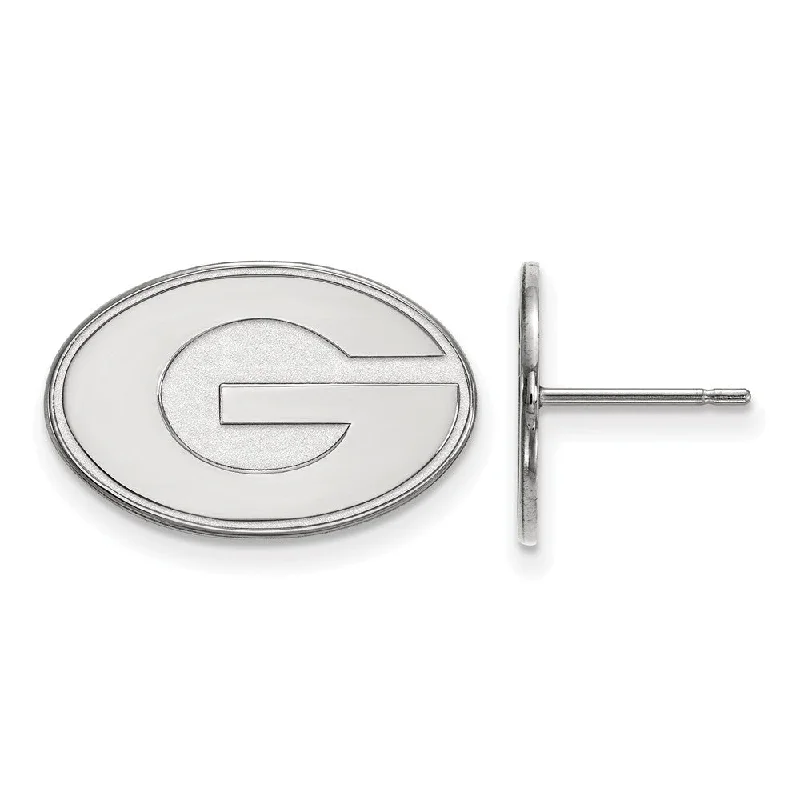 Women's earrings fine-bar-Sterling Silver University of Georgia Small Initial G Post Earrings