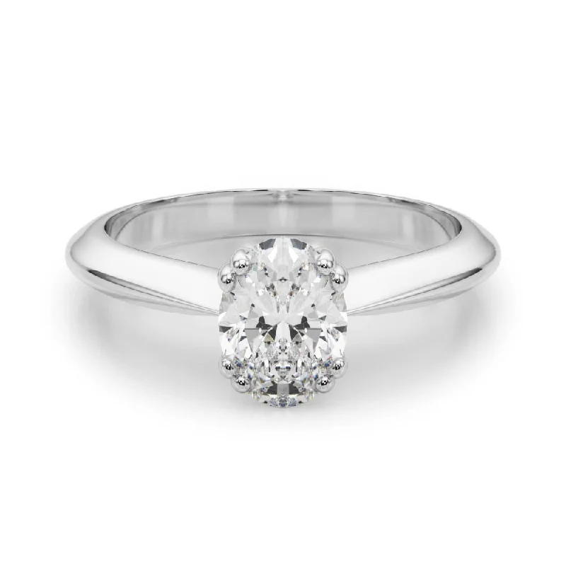 Women's engagement rings hand-engraved-Ava Oval Diamond Solitaire Engagement Ring