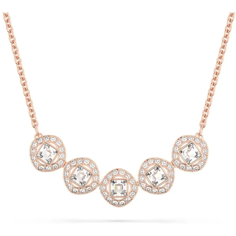 Women's necklaces filigree-pendant-Swarovski Women's Necklace - Angelic Rose Gold Plated and Crystals | 5646715