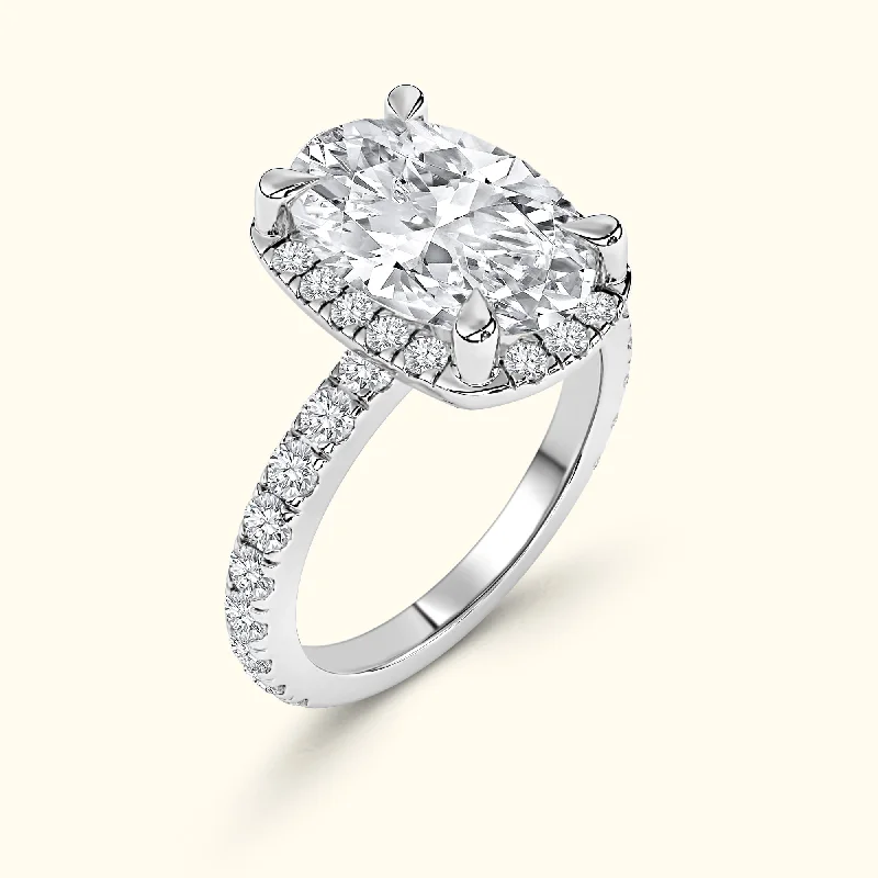 Women's engagement rings glowing-cut-Stacie' Diamond Engagement Ring - Halo Elegance