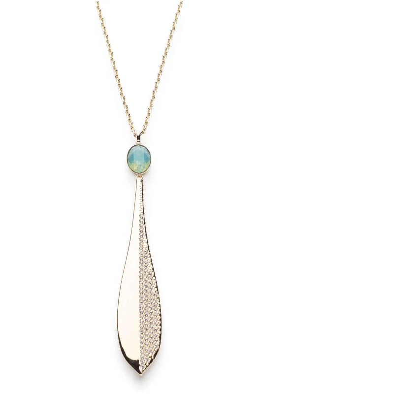 Women's necklaces ornate-chic-Swarovski Women's Necklace - Stunning Yellow Gold White and Blue Crystal | 5515463