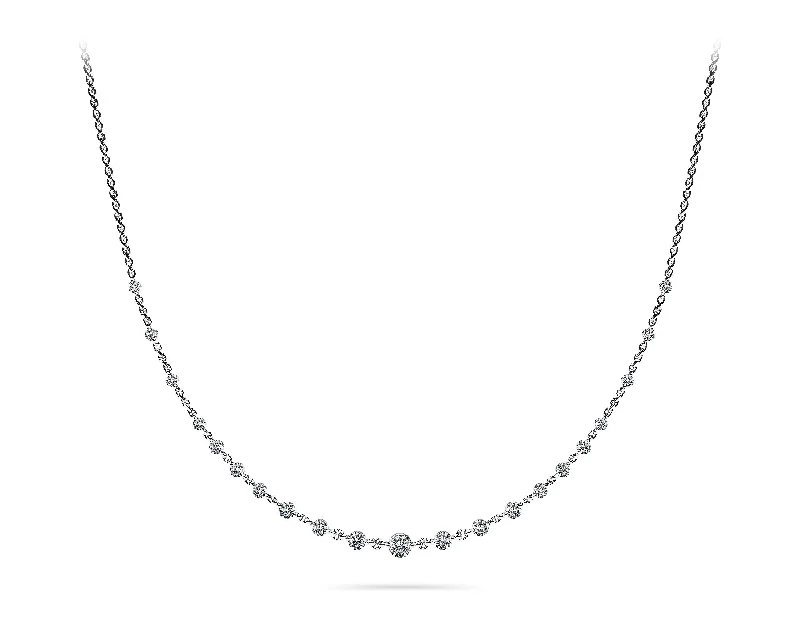 Women's necklaces soft-twinkle-14K Two-Prong Cable Link Diamond Necklace