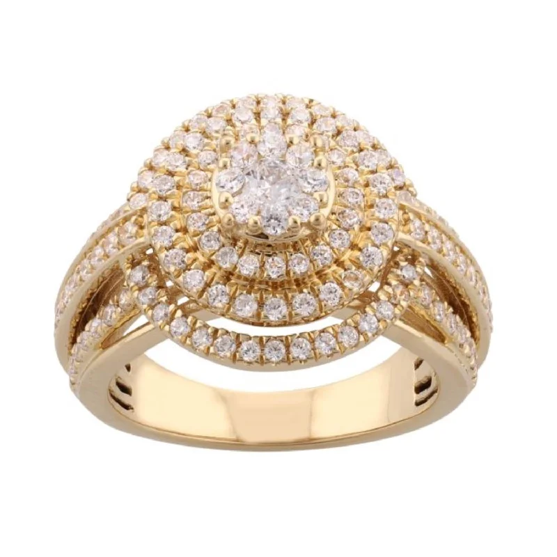 Women's engagement rings airy-radiance-1 CTW Diamond Engagement Ring in 10KT Yellow Gold