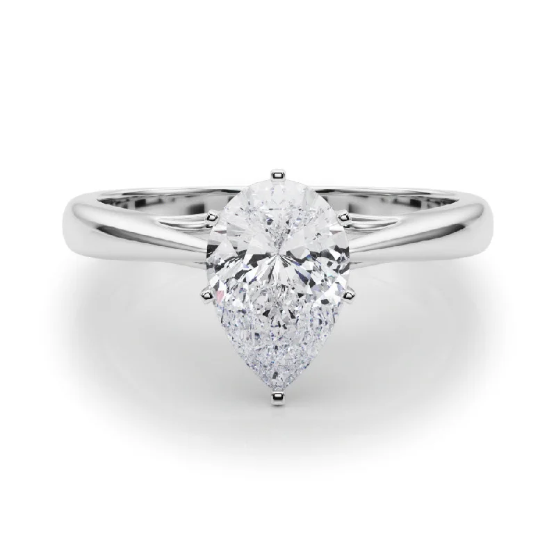 Women's engagement rings twinkling-accent-Katerina Pear Diamond Solitaire Engagement Ring