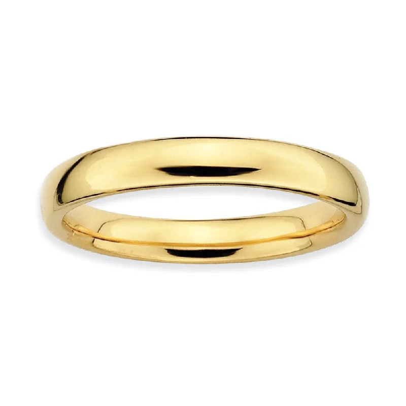 Women's rings vintage-revival-3.25mm 14k Yellow Gold Plated Sterling Silver Stackable Polished Band