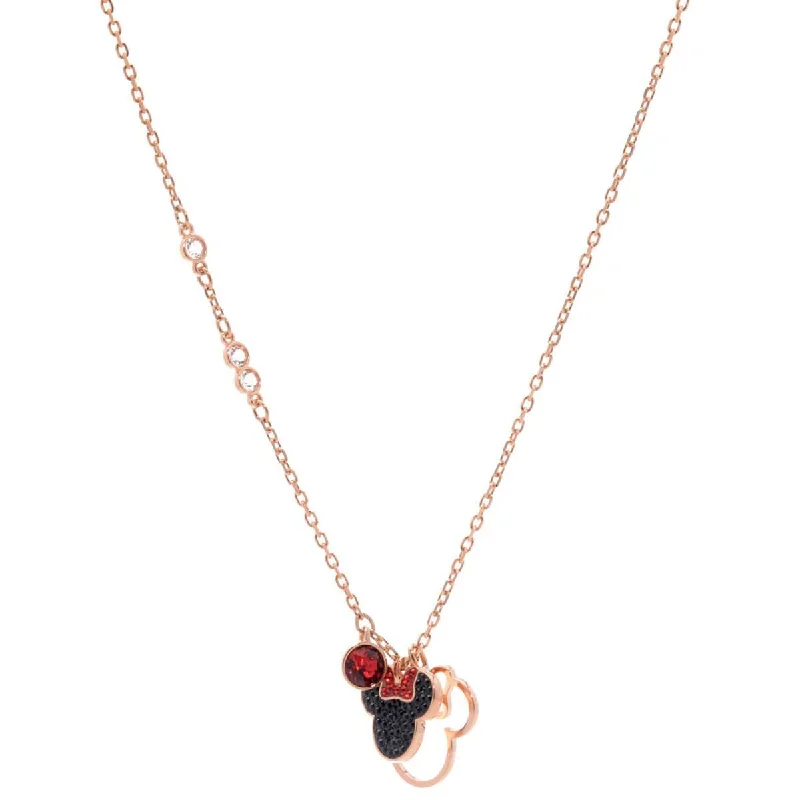 Women's necklaces coral-glow-Swarovski Women's Necklace - Mickey and Minnie Multi Colored Crystal Pendant | 5450951