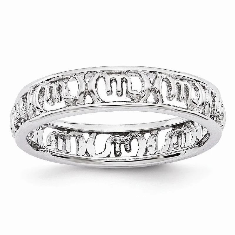 Women's rings lasting-chic-4mm Sterling Silver Stackable Expressions Scorpio Zodiac Ring