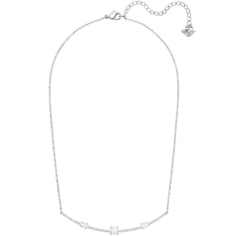 Women's necklaces playful-chic-Swarovski Women's Necklace - Gray Rhodium-Plated Pave & Clear Crystal | 5272361