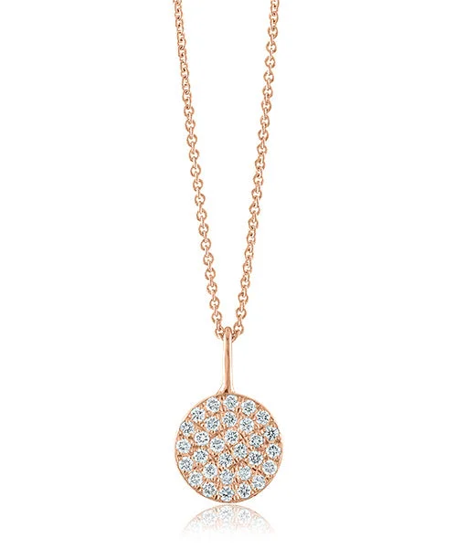 Women's necklaces wispy-chain-Disc Diamond Necklace 578-JSA