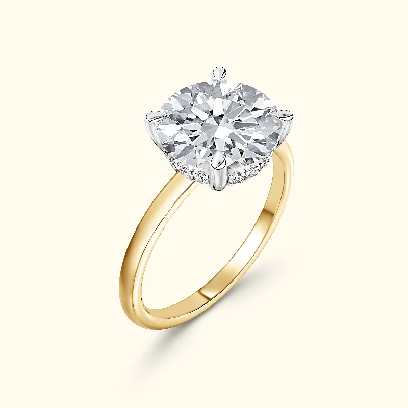 Women's engagement rings three-stone-Jess' Diamond Engagement Ring - Minimalist Elegance