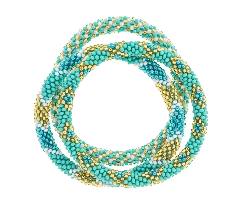 Unisex bracelets jasper-bead-8 inch Roll-On® Bracelets <br> Aquamarine