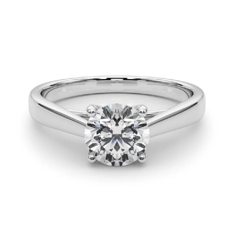 Women's engagement rings bold-titanium-Bella Round Diamond Solitaire Engagement Ring