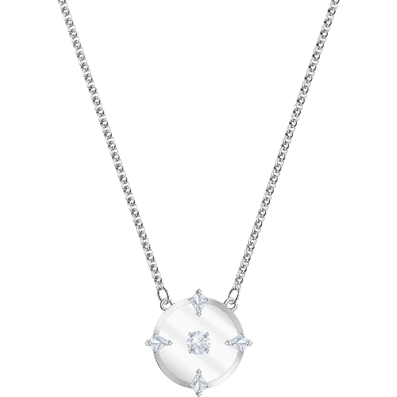 Women's necklaces airy-charm-Swarovski Women's Necklace - North Rhodium Plated Crystals Glass Pendant | 5551796