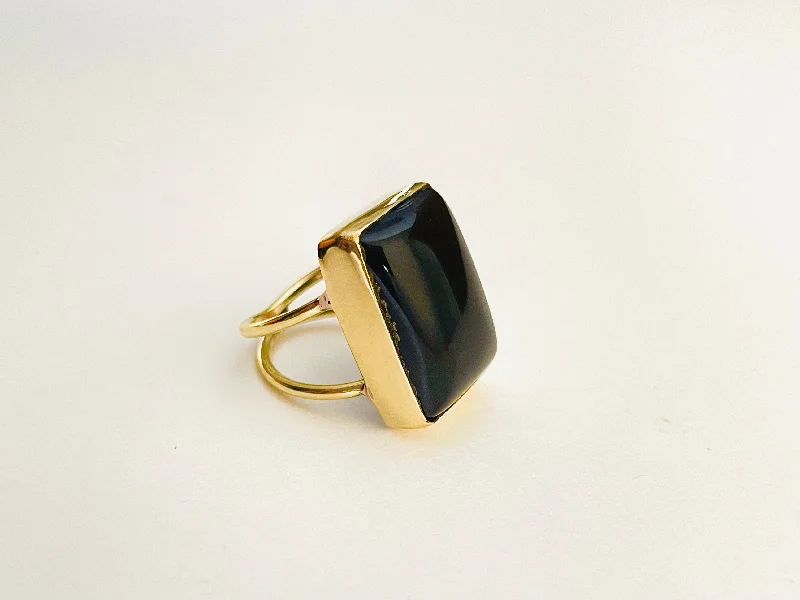 Women's rings heirloom-look-SALE Square  Onyx Ring