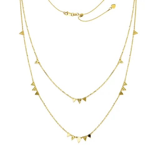 Women's necklaces soft-luxe-14K Triple Triangle Layered Necklace