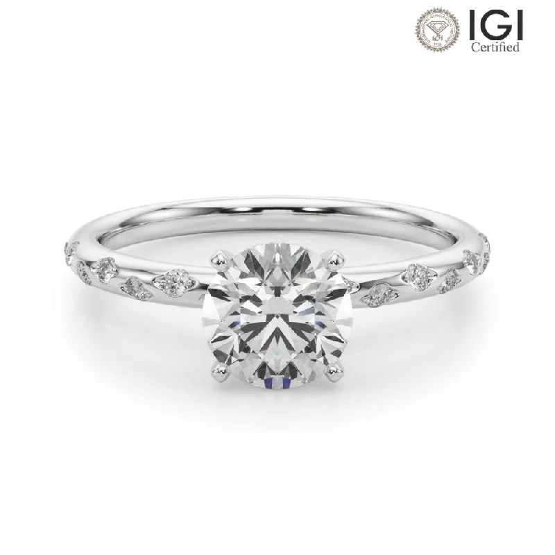 Women's engagement rings dazzling-bezel-Blair Round Lab Grown Diamond Solitaire Engagement Ring IGI Certified