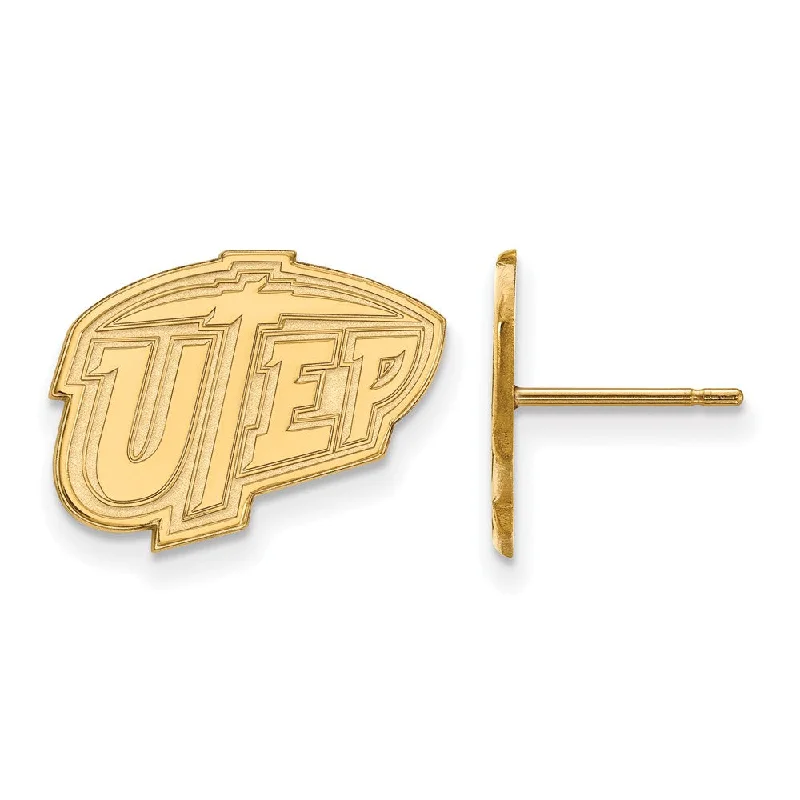 Women's earrings sleek-chain-14k Gold Plated Silver The U of Texas at El Paso Post Earrings