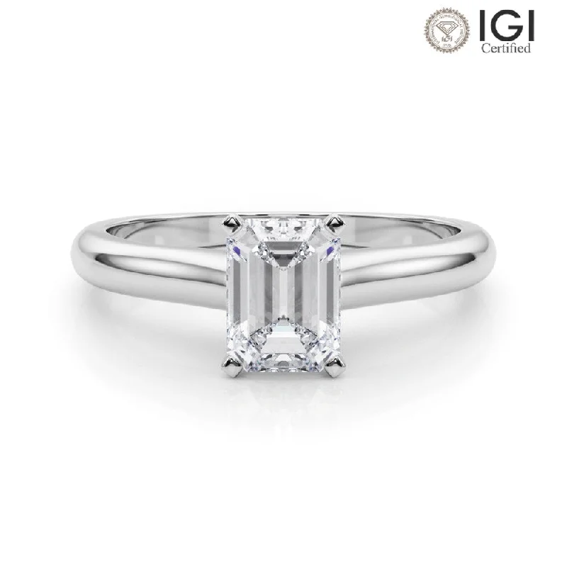 Women's engagement rings forever-radiance-Isabella Emerald Lab Grown Diamond Solitaire Engagement Ring IGI Certified