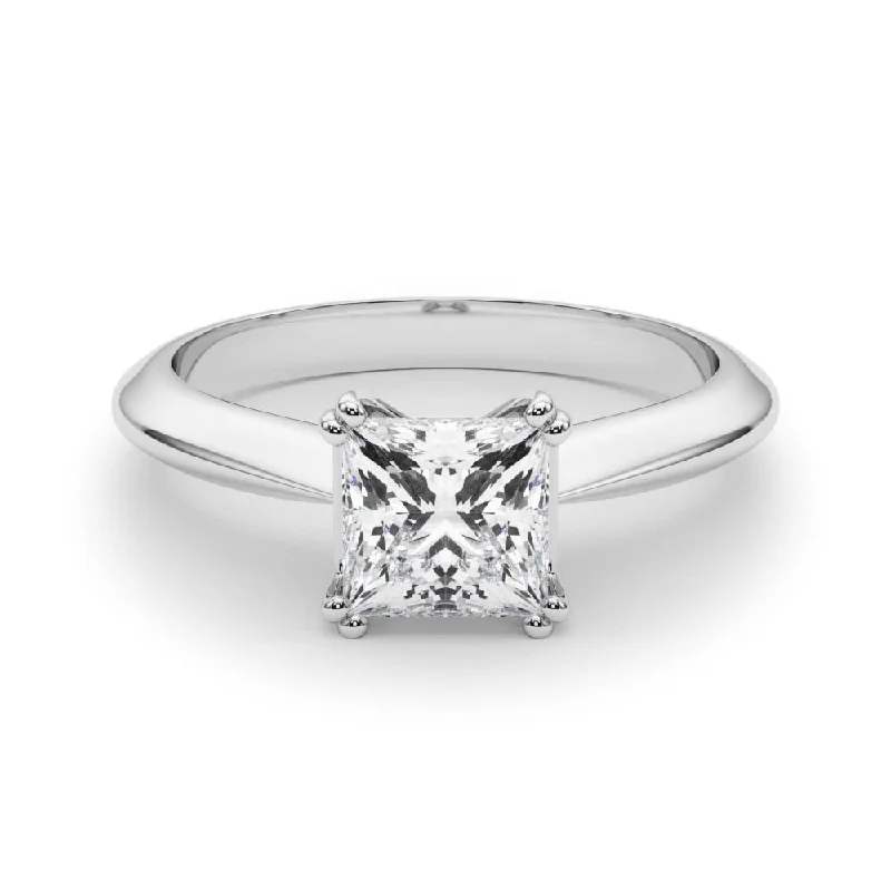 Women's engagement rings glowing-halo-Ava Princess Diamond Solitaire Engagement Ring