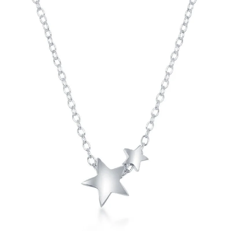 Women's necklaces gala-stone-Sterling Silver Star Dainty Necklace