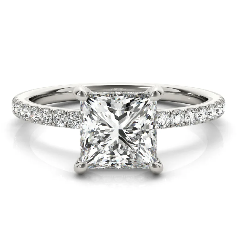 Women's engagement rings vintage-sparkle-Noa Princess Diamond Solitaire Engagement Ring