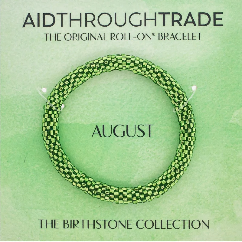 Unisex bracelets event-ready-<br> Birthstone Roll-On® Bracelets <br> August