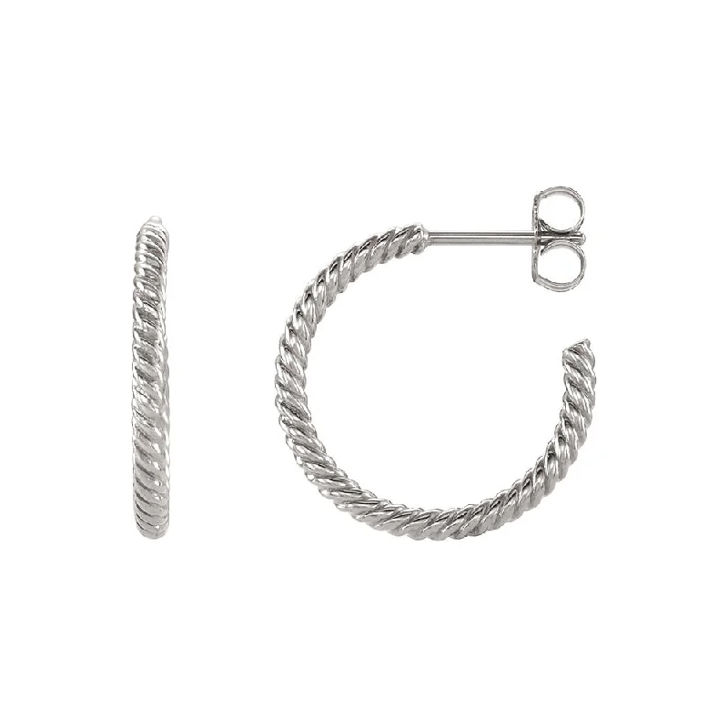 Women's earrings fine-twist-Rope Hoop Earrings in Continuum Sterling Silver, 17mm (5/8 Inch)