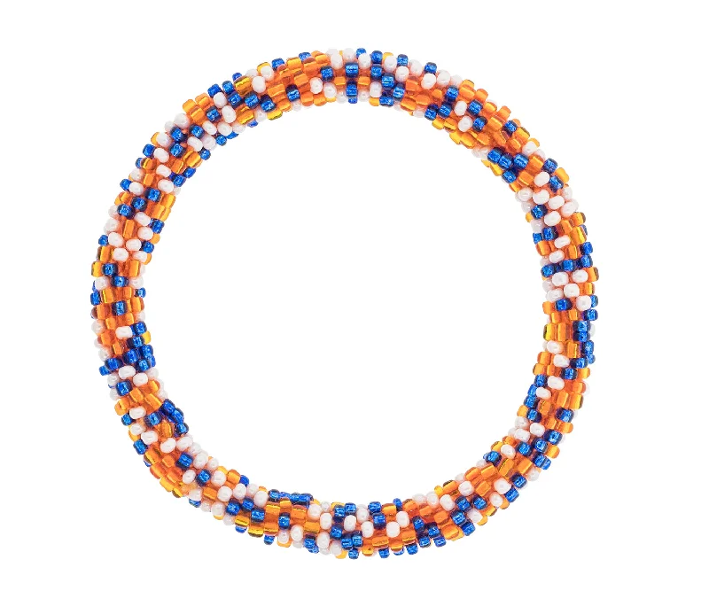 Unisex bracelets industrial-chic-Game Day Roll-On® Bracelet <br> Blue & Orange Speckled