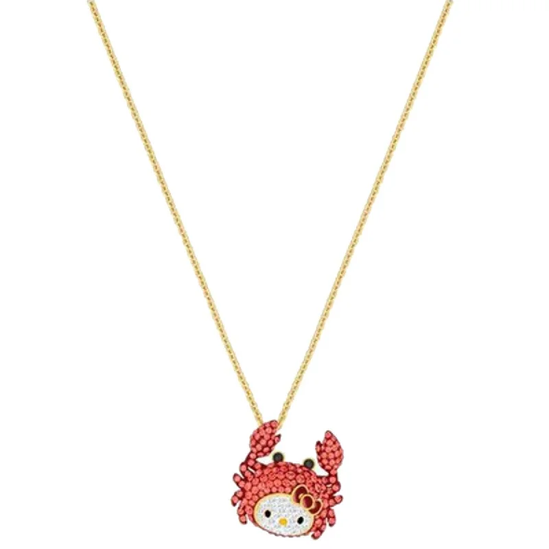 Women's necklaces satin-silver-Swarovski Women's Pendant Necklace - Hello Kitty Crab Multi Colored | 5453217