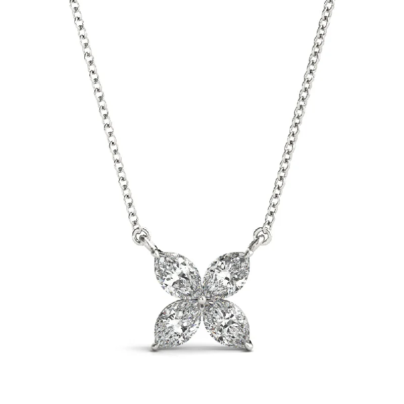 Women's necklaces airy-charm-14K Marquise Diamond Necklace / Pendant