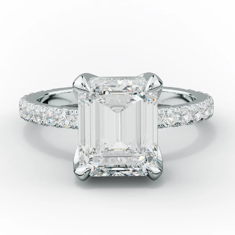 Women's engagement rings hand-sculpted-Evelyn Emerald Cut Diamond Engagement Ring