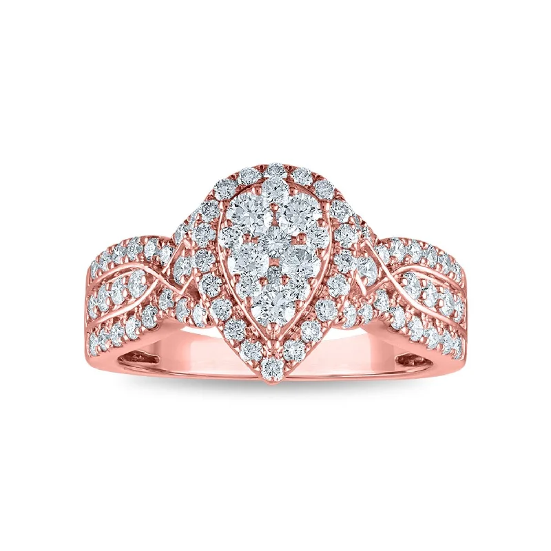 Women's engagement rings proposal-chic-EcoLove 1 CTW Lab Grown Diamond Engagement Ring in 10KT Rose Gold