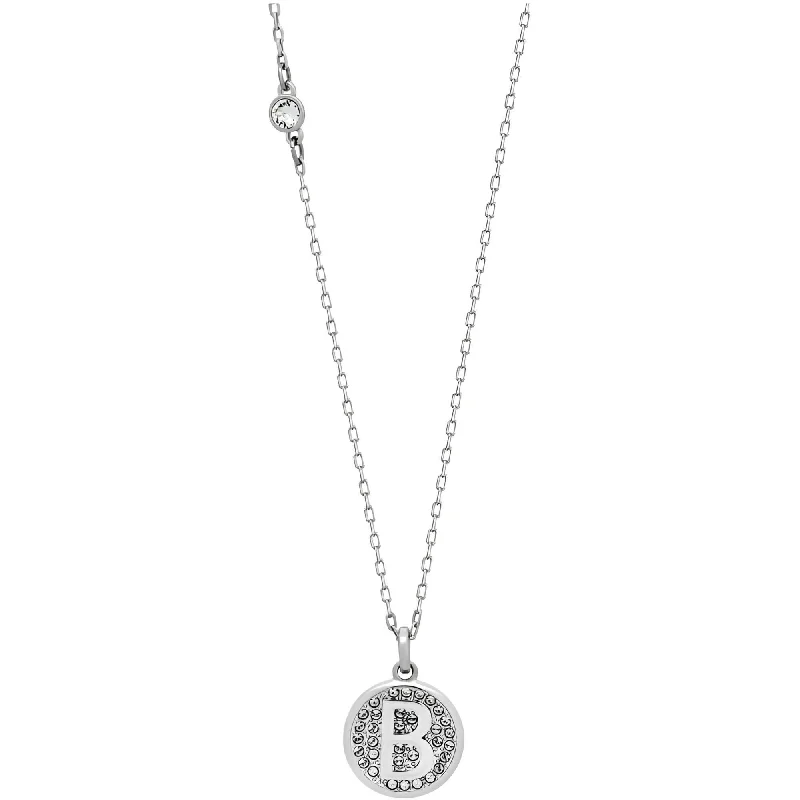 Women's necklaces ethereal-chain-Swarovski Women's Pendant Necklace - Rhodium Plated Letter B Crystal Pavé | 5353204