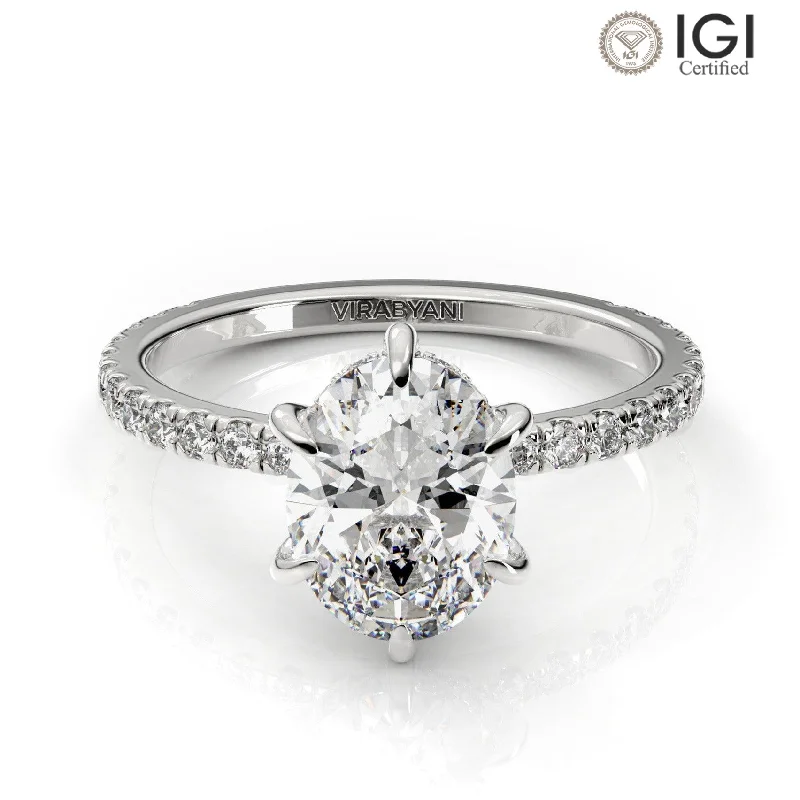 Women's engagement rings playful-design-Alessandra Oval Lab Grown Diamond Engagement Ring IGI Certified