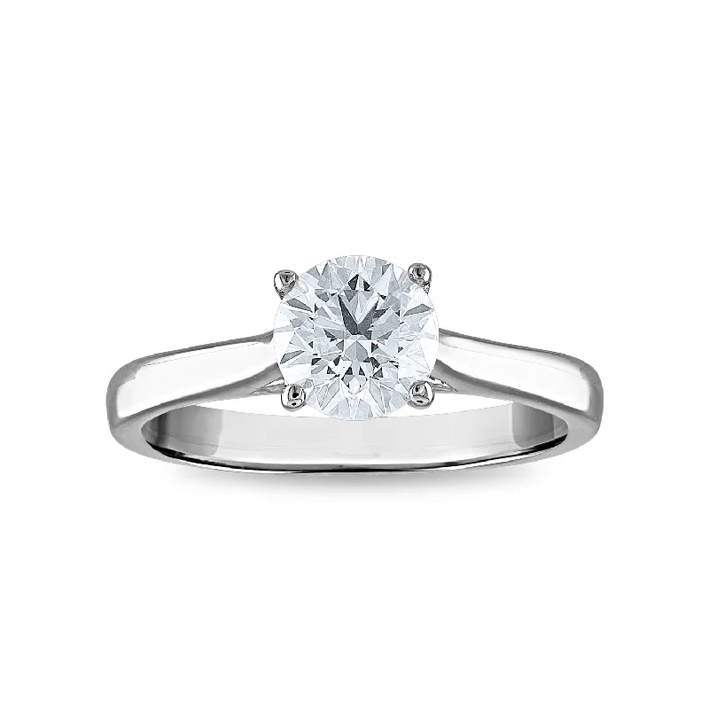 Women's engagement rings pear-cut-Red Hot Deal 1-1/4 CTW Round Lab Grown Diamond Solitaire Engagement Ring in 14KT White Gold