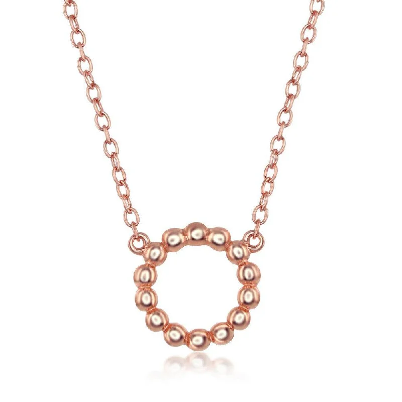 Women's necklaces lilac-gem-Sterling Silver Rose Gold Plated Open Circle Necklace