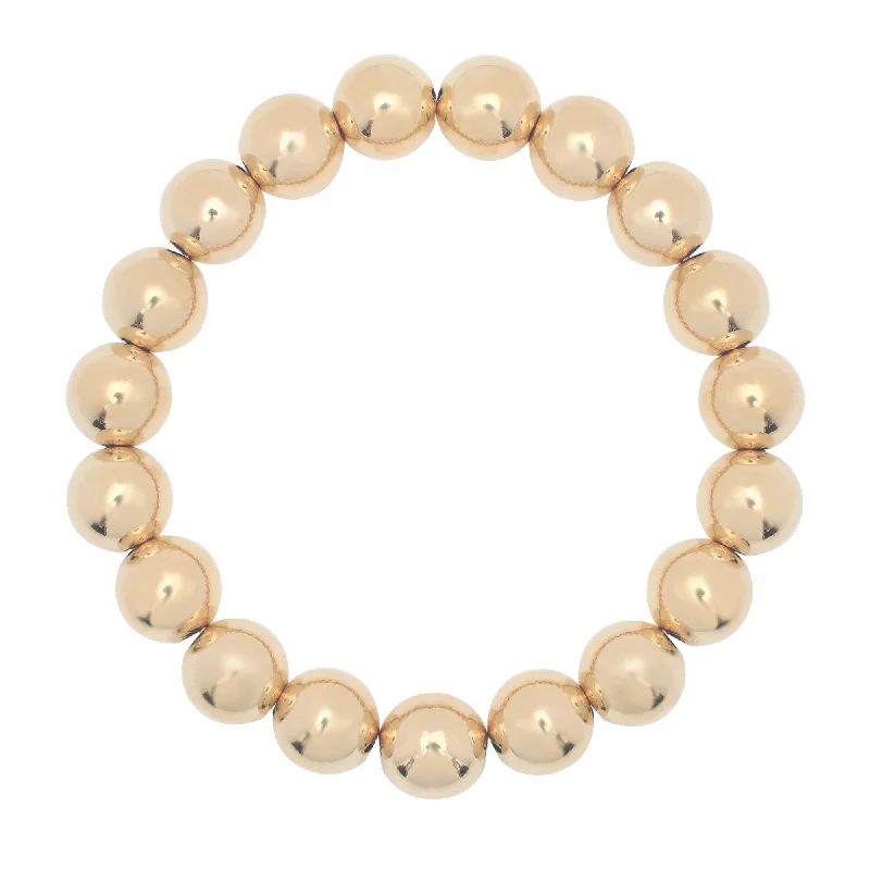 Unisex bracelets rugged-blush-Large Gold Ball Bracelet