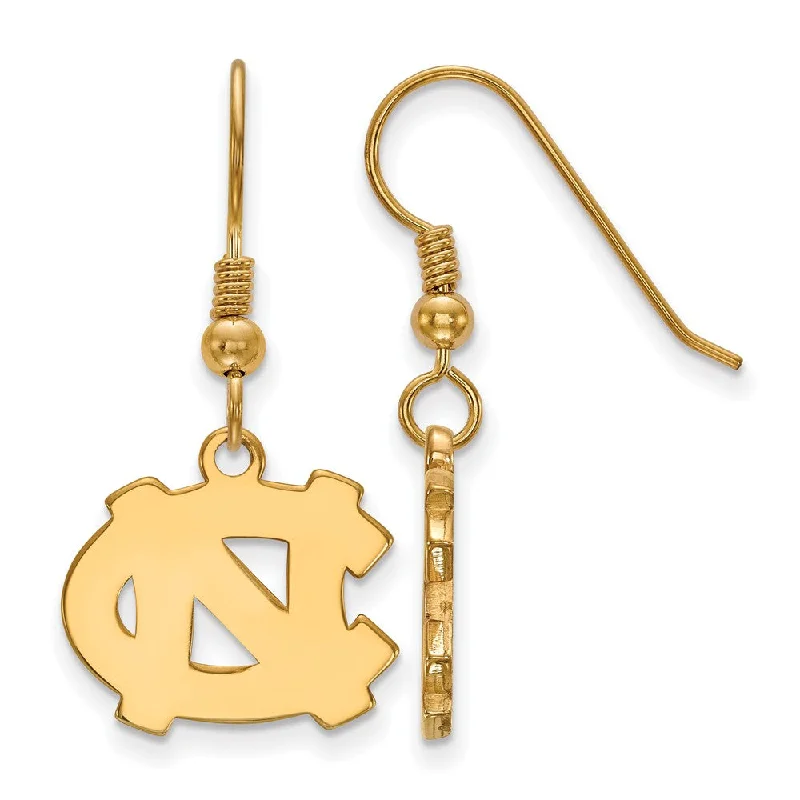 Women's earrings simple-gem-14k Gold Plated Silver U of North Carolina SM Dangle Earrings