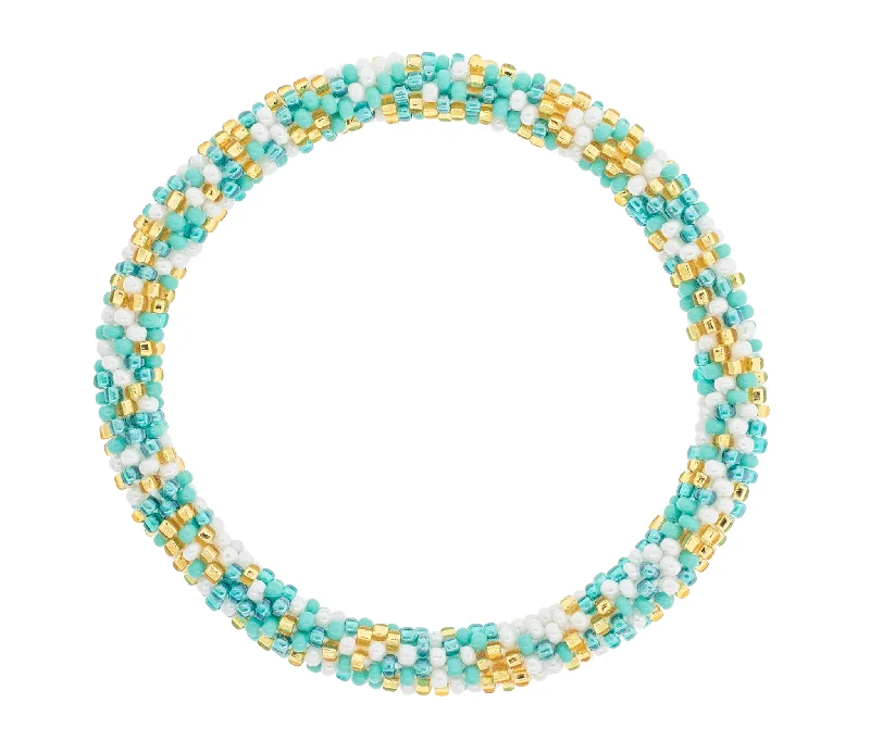 Unisex bracelets slate-gray-8 inch Roll-On® Bracelet <br> Aquamarine Speckled