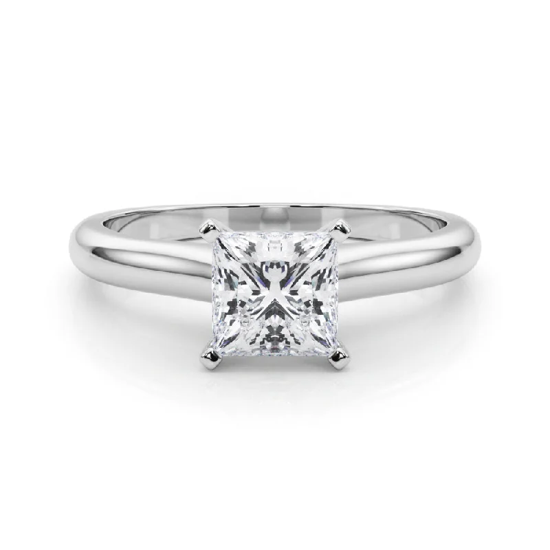 Women's engagement rings antique-luxe-Isabella Princess Diamond Solitaire Engagement Ring